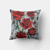 抽象芸術レッドフローラ装飾装飾用クッション クッション (裏面)