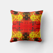 抽象芸術レッドブラックイエローグリッターカスタムイニシャル クッション (裏面)