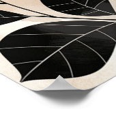 抽象芸術レッドブラックバラグリーン離れズラインアート ポスター (角)