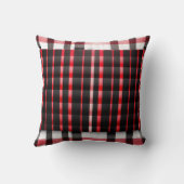 抽象芸術レッドブラックプレイドコレクシモダンョン クッション (裏面)