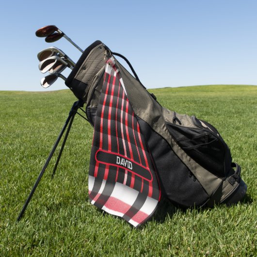 抽象芸術レッドブラックプレイドコレクシモダンョン ゴルフタオル (グリーン)