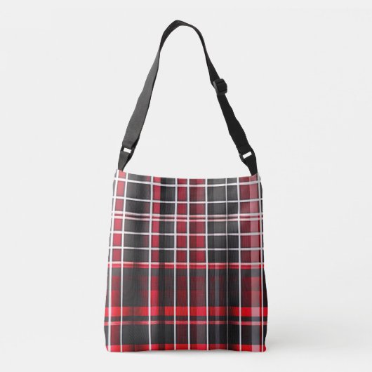 抽象芸術レッドブラックプレイドコレクシ人気があるョン クロスボディバッグ (裏面)