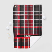 抽象芸術レッドブラックプレイドコレクシ人気があるョン ゴルフタオル (インサイチュ)