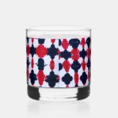 抽象芸術レッドブラックモダンロックグラス ウイスキーグラス (左)