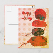 抽象芸術レッドベージュデジタルアートハッピーホリデイズ ポストカード (正面/裏面)