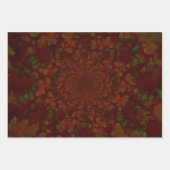 抽象芸術レッドホワイトグリーンエレガントビューティフルフローラ ラッピングペーパーシート (正面3)