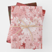 抽象芸術レッドホワイトグリーンエレガントビューティフルフローラ ラッピングペーパーシート (インサイチュ)