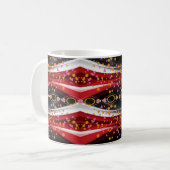 抽象芸術レッドホワイトブラックマグカップ コーヒーマグカップ (正面左)