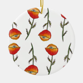 抽象芸術レッドポピー超現実美術オーナメント セラミックオーナメント