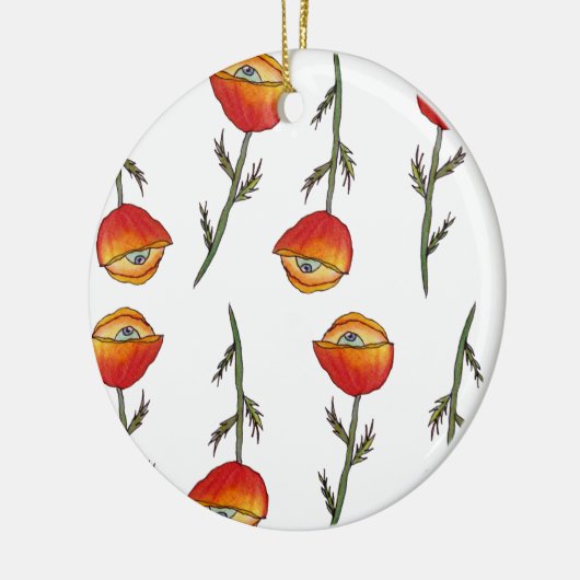 抽象芸術レッドポピー超現実美術オーナメント セラミックオーナメント (左)