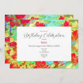 抽象芸術レッドポピー 招待状 (正面/裏面)