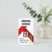 抽象芸術レッドルーフトップ建物 名刺 (スタンド正面)