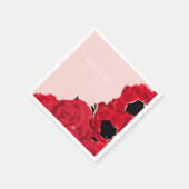 抽象芸術レッドローズアンドポピー スタンダードカクテルナプキン (角)