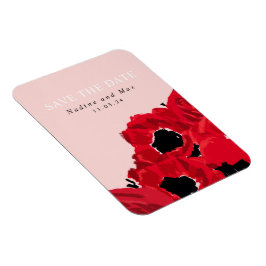 抽象芸術レッドローズアンドポピー マグネット