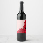 抽象芸術レッドローズアンドポピー ワインラベル (正面)