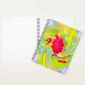 抽象芸術レッドローズオンイエローとアクアスワール プランナー手帳 (ディスプレー)