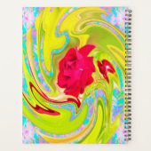 抽象芸術レッドローズオンイエローとアクアスワール プランナー手帳 (裏面)