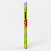 抽象芸術レッドローズオンイエローとアクアスワール Case-Mate iPhoneケース (裏面/右)