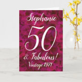 抽象芸術レッドローズ50と素晴らしい誕生日 カード (黄色い花)