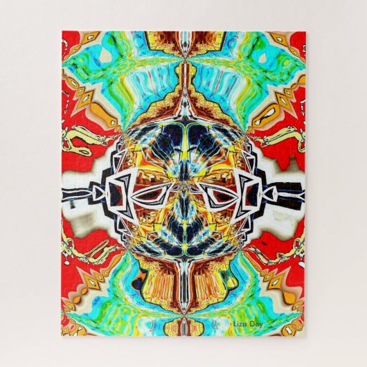 抽象芸術レッド爆発ジグソーパズル ジグソーパズル (縦)