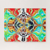 抽象芸術レッド爆発ジグソーパズル ジグソーパズル (横)