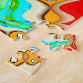 抽象芸術レッド爆発ジグソーパズル ジグソーパズル (側面)