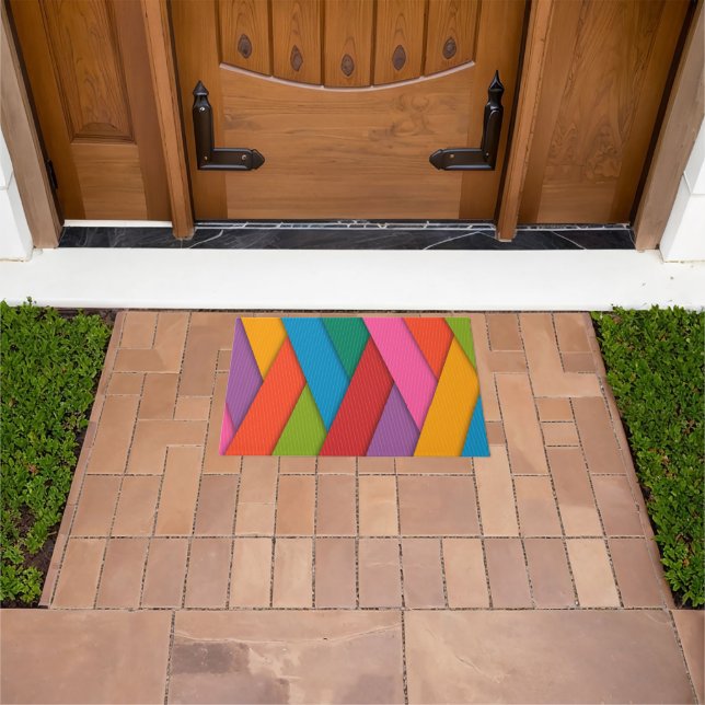 抽象芸術レッド白黒ドアマット ドアマット (室外)