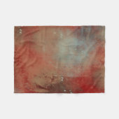 抽象芸術レッド金ゴールドブルーアート フリースブランケット (正面(横))