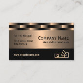 抽象芸術レッド銅高級金属アートパターン 名刺 (裏面)