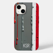 抽象芸術レッド&グレードリップモノグラム Case-Mate iPhoneケース (裏面)