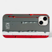 抽象芸術レッド&グレードリップモノグラム Case-Mate iPhoneケース (裏面 (横))