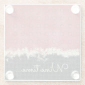 抽象芸術レッド、グレー、ブロンズのヴィンテージパターン ガラスコースター (裏面)