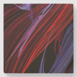 抽象芸術レッド&ブルースクエアコースター ストーンコースター