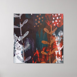 抽象芸術レッド、ブルー、アーストーンとベジタールアセン キャンバスプリント