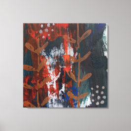 抽象芸術レッド、ブルー、アーストーンとベジタールエレメ キャンバスプリント