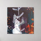 抽象芸術レッド、ブルー、アーストーンとベジタール詳細 キャンバスプリント (正面)