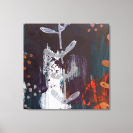 抽象芸術レッド、ブルー、アーストーンとベジタール詳細 キャンバスプリント