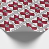 抽象芸術レッド ラッピングペーパー (角)