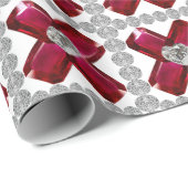 抽象芸術レッド ラッピングペーパー (ロールコーナー)