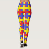 抽象芸術レッド、青、黄 レギンス (裏面)