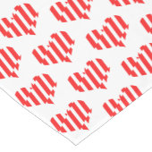 抽象芸術レッドnホワイトストライプハート ショートテーブルランナー (コーナー)