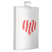 抽象芸術レッドnホワイトストライプハート フラスク (右)