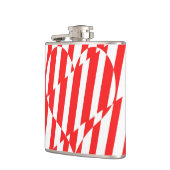 抽象芸術レッドnホワイトストライプハート フラスク (左)