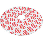 抽象芸術レッドnホワイトストライプハート ブラッシュドポリエステルツリースカート (アングル)