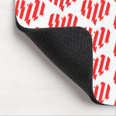 抽象芸術レッドnホワイトストライプハート マウスパッド (コーナー)