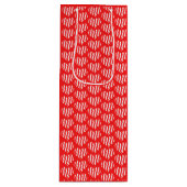 抽象芸術レッドnホワイトストライプハート ワインギフトバッグ (正面)