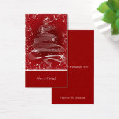 抽象芸術レッドX'masツリー&スワーズミニグリーティングラベル (デスク)