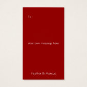 抽象芸術レッドX'masツリー&スワーズミニグリーティングラベル (裏面)