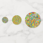 抽象芸術レトロなアートの色とデザイン コンフェッティ (裏面)