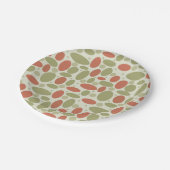 抽象芸術レトロな茶色のベージュ色の緑の海石石 ペーパープレート (アングル)